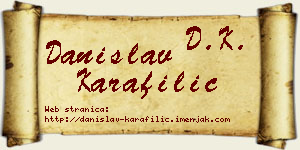 Danislav Karafilić vizit kartica